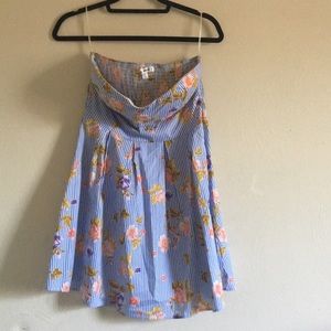 Strapless Floral Dress